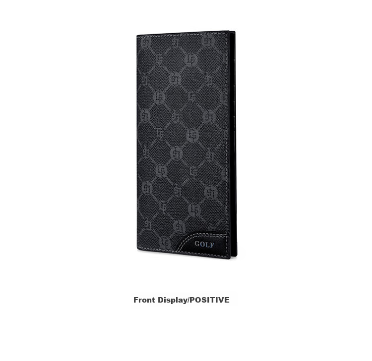 GOLF Men's Wallet, Multi-Card Slots, Long Wallet, Vintage Printed Design, 11 Card Slots, Casual Large Capacity Leather Wallet, Horizontal Style Billfold, Business Money Clip, 5V768385J, Black 14