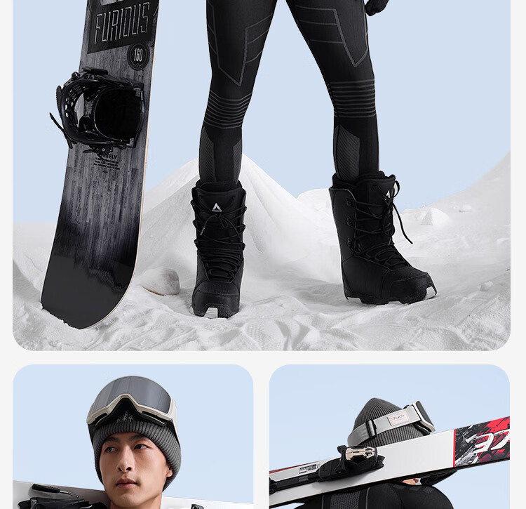 JD Original Yuxue 300 Compression Quick-Dry Thermal Underwear for Men, Warm Base Layer for Skiing, Mountaineering, And Outdoor Sports, Dark Gray M 28