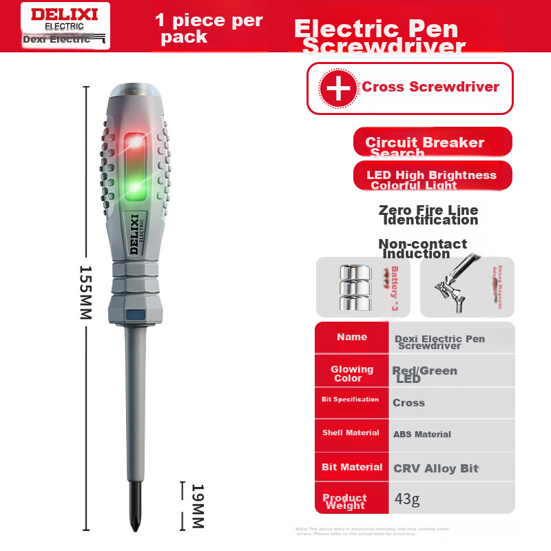 DELIXI Electric Pen for Electricians, Smart Wire Tester with Leakage Detection, High-Strength Screwdriver Voltage Detector Pe