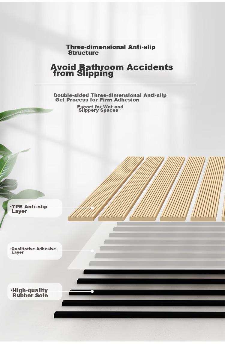 Huaxu Household Bathroom Non-Slip Mat, Shower Room Bathing Area Anti-Fall Floor Mat, Bathroom Washroom Toilet Water Barrier Waterproof Hollow Desig 10