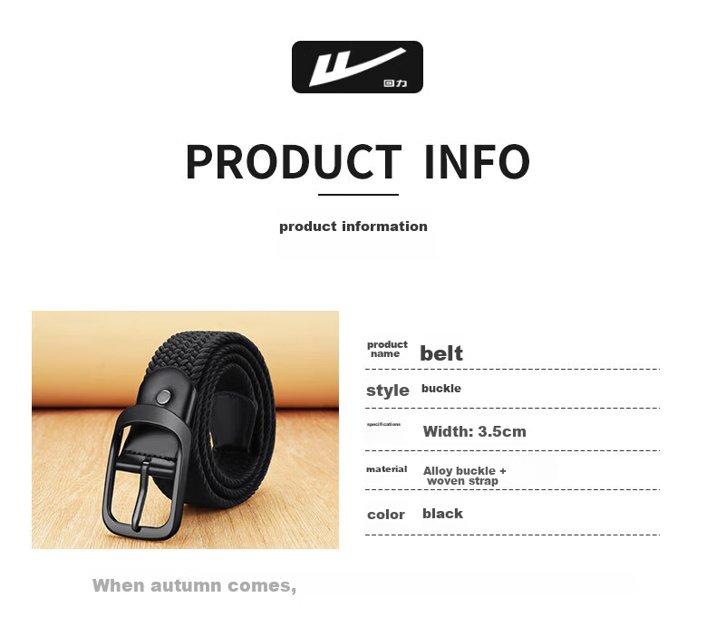 Huili Canvas Belt for Men And Women, No-Drill Tactical Elastic Woven Belt, Versatile Loose-Fit Trouser Belt 8