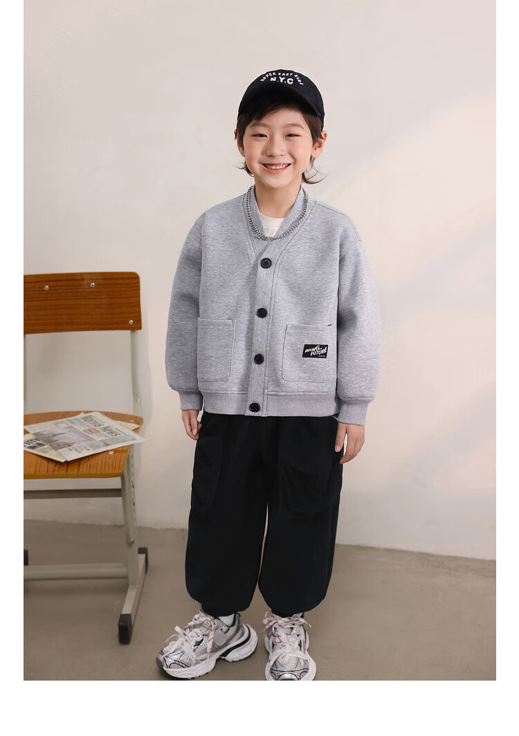 LUSON Chen Da Zhu Boys' Cardigan Jacket, 2025 Spring And Autumn New Style, Children's Casual Long-Sleeve Top, Cool Cardiga 14