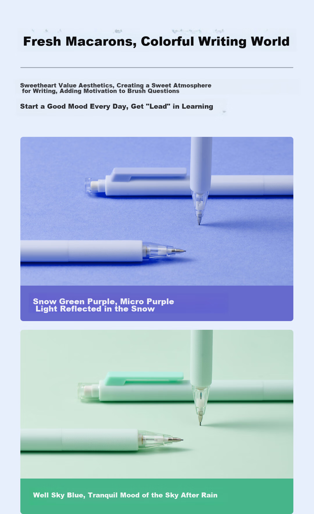 [Back to School Essential] KACO Deruobao Mechanical Pencil for Students' Drawing And Activities, Lavender Purple, 0.5mm HB, with Card Holder (1 Pencil + 1 Box of Lead Refills) 2