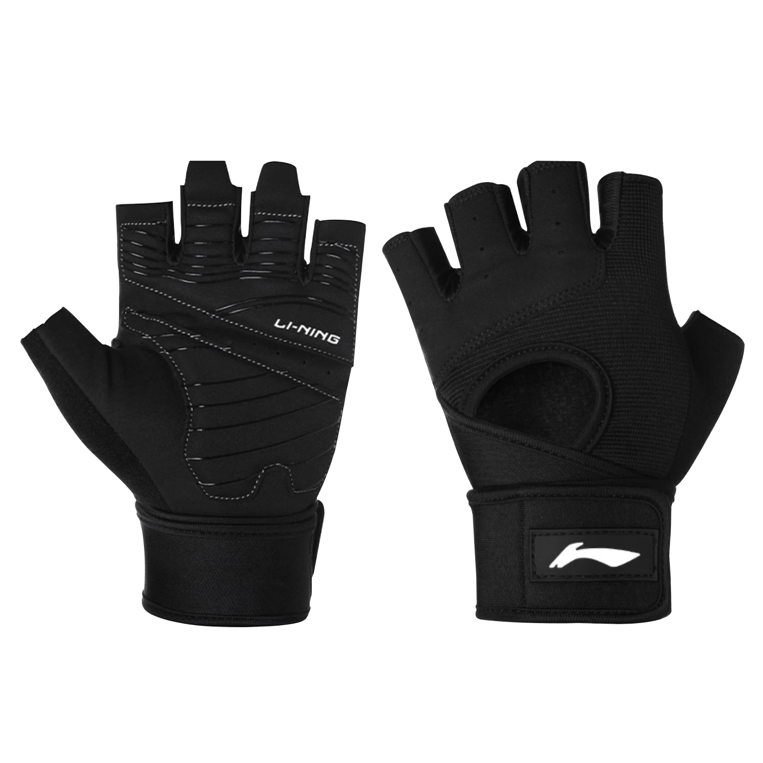 Li-Ning Fitness Gloves with Wrist Guards, Unisex Barbell Weightlifting Pull-Up Sports Gloves for Men And Women, Shock-Absorbing Non-Slip Cycling Gloves