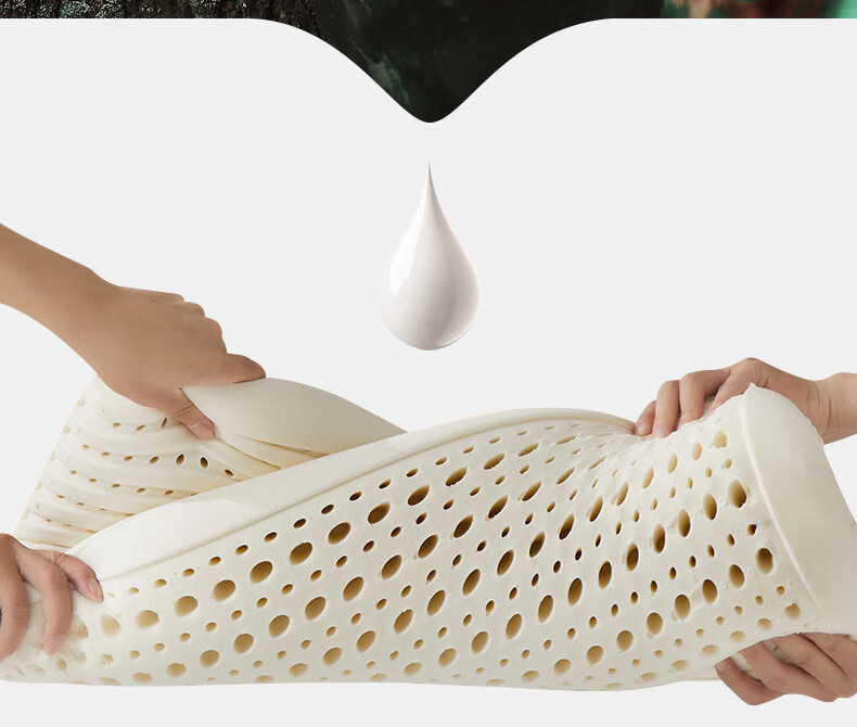 Yuzhaolin Latex Pillow 93% Natural Latex High Pillow Adult Neck Support Extra Thick Non-Collapsing Pillow Core with Pillowcase 7