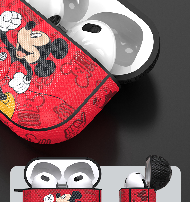 ESCASE AirPods Third Generation Protective Case, Apple Third Generation Earphone Case, Bluetooth Box Cartoon Wireless Silicone Texture Soft Trendy Earphone Accessory, Men's Personalized Creative Full Body Style, Gray 6