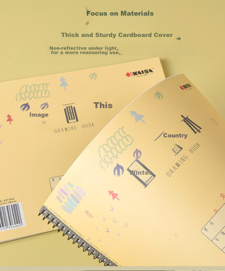 KAISA 16K/20 Sheets Drawing Book, Children's Art Sketchbook, Elementary School Student Art Paper, Kindergarten Doodle Book, Thickened Drawing Pad, Student Stationery, Pack of 5 6