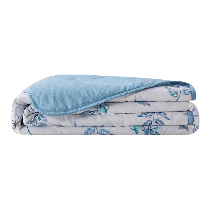 LOVO Ultra-Soft Antibacterial And Anti-Mite Fiber Quilt, Summer Comforter, Air Conditioning Blanket, 2.4 Jin (1.2 Kg), 200*230cm, Blue