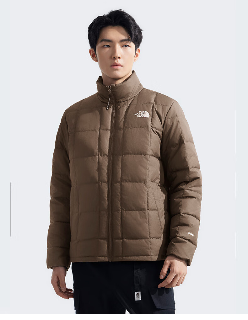 The North Face Men's Outdoor Warm down Jacket with Inner Fleece Liner, Three-In Windbreaker 89Z2 Brown/1OI Size L 6