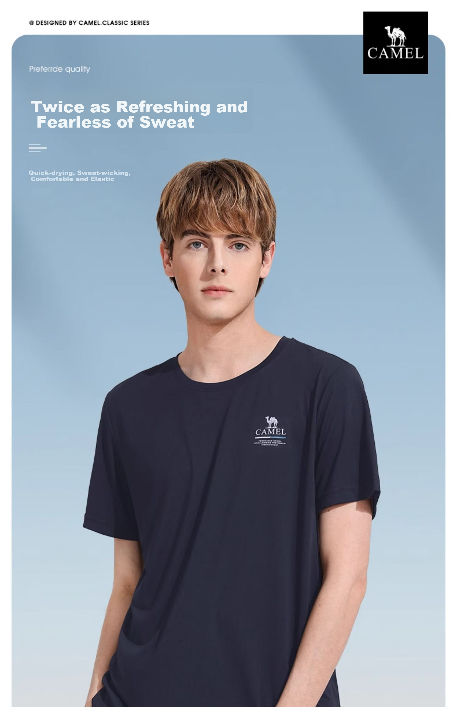 CAMEL Outdoor Quick-Dry T-Shirt, Spring And Summer Honeycomb Mesh Breathable Top, Couple's Sports Round Neck Short Sleeve A14BZ00079 1