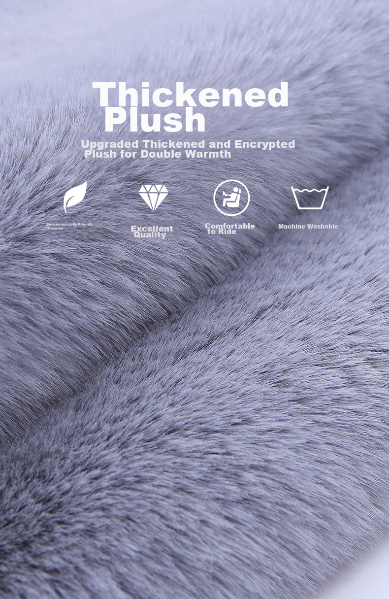 Zhunhang Car Seat Cushion, Chair Pad, Butt Cushion, Faux Rabbit Wool Plush Seat Cover for Long Sitting 2