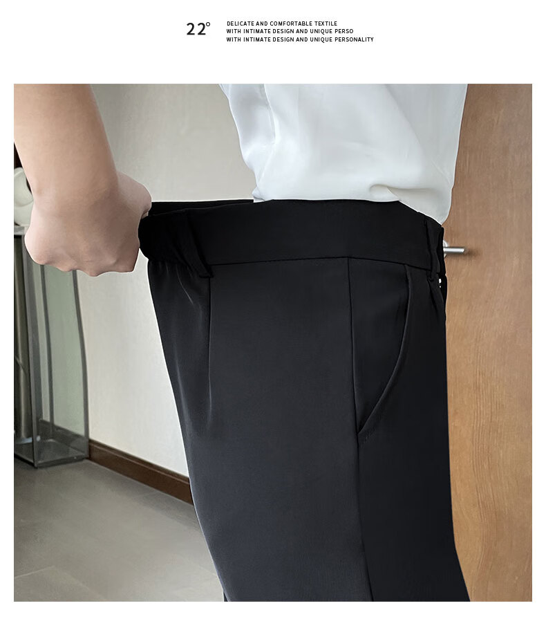 Langsha Casual Harem Pants for Women, Spring And Autumn High-Waist Straight Loose-Fit Slimming Commuter Suit Pants Chiffon Pants Cropped Pants 14