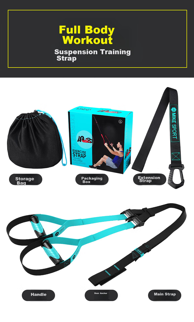 Mike TRX Suspension Training Pull Rope, Resistance Fitness Equipment for Men And Women, Home Gym Strength Training, Anti-Breakage 15