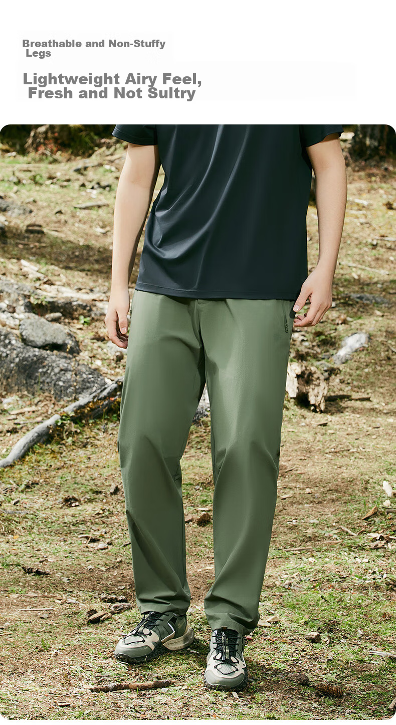 TECTOP Outdoor Hiking Quick-Dry Pants, Lightweight Moisture-Wicking Casual Straight-Leg Fast-Drying Trousers, 2422177SZ Men's Classic Black M 6