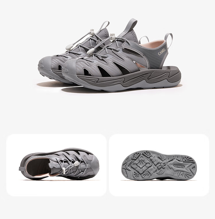 CAMEL Summer Outdoor Sandals for Men And Women, Thick-Soled Closed-Toe Beach Shoes, Water Wading And Stream Trekking Footwear 11