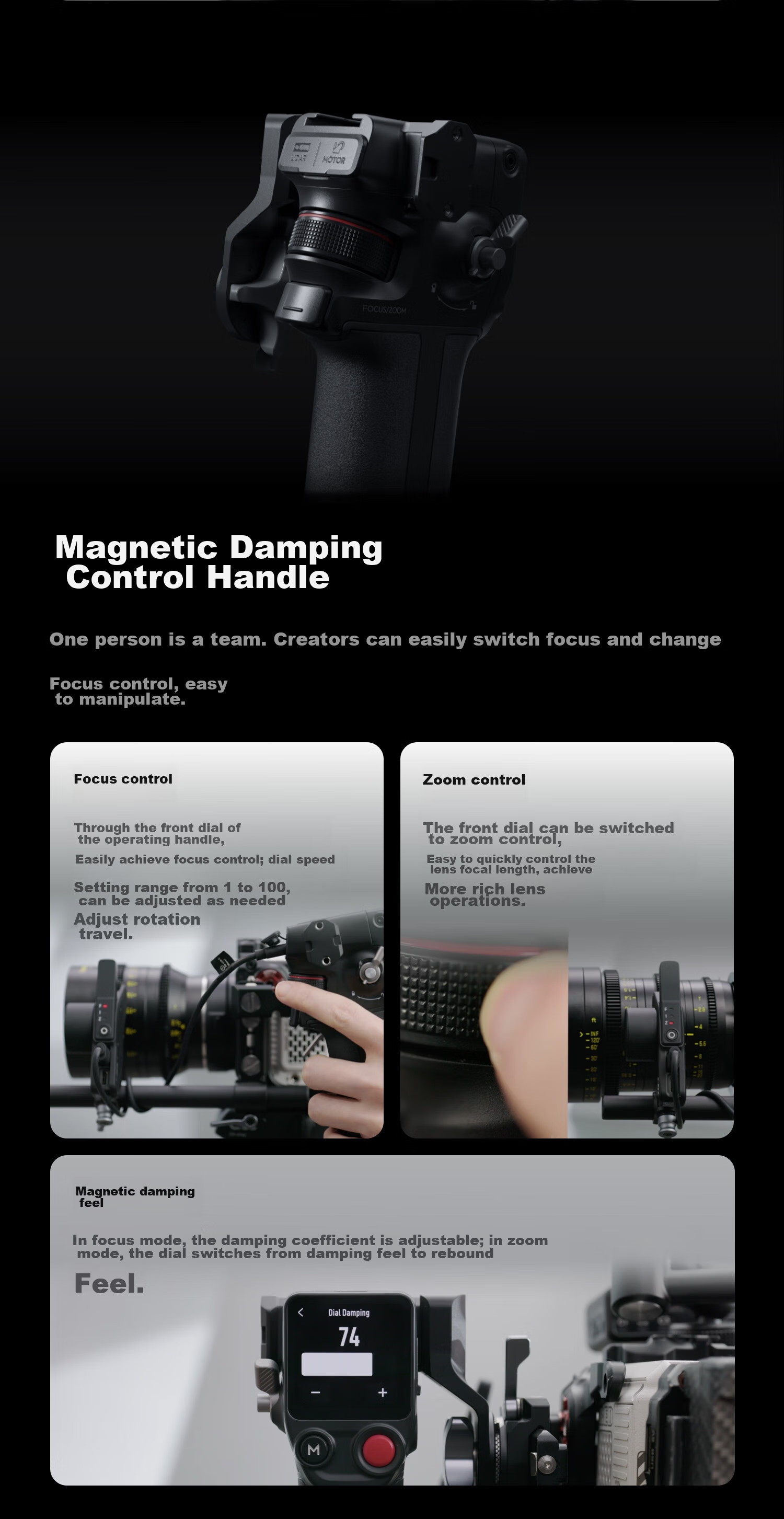 DJI Focus Pro Creative Edition, Handheld Integrated Lens Control System with AI Automatic Focus Tracking, 20-Meter Wireless Follow-Focus, LiDAR Oscilloscope 13