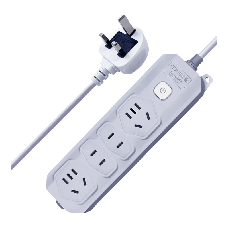 JS JISHUN English Standard to Chinese Plug Adapter Travel Socket 13A Fuse Shockproof 1.8m PC Material Anti-Electric Shock 4-Prong Multi-National Compatible Essential for Business Trips And Travel