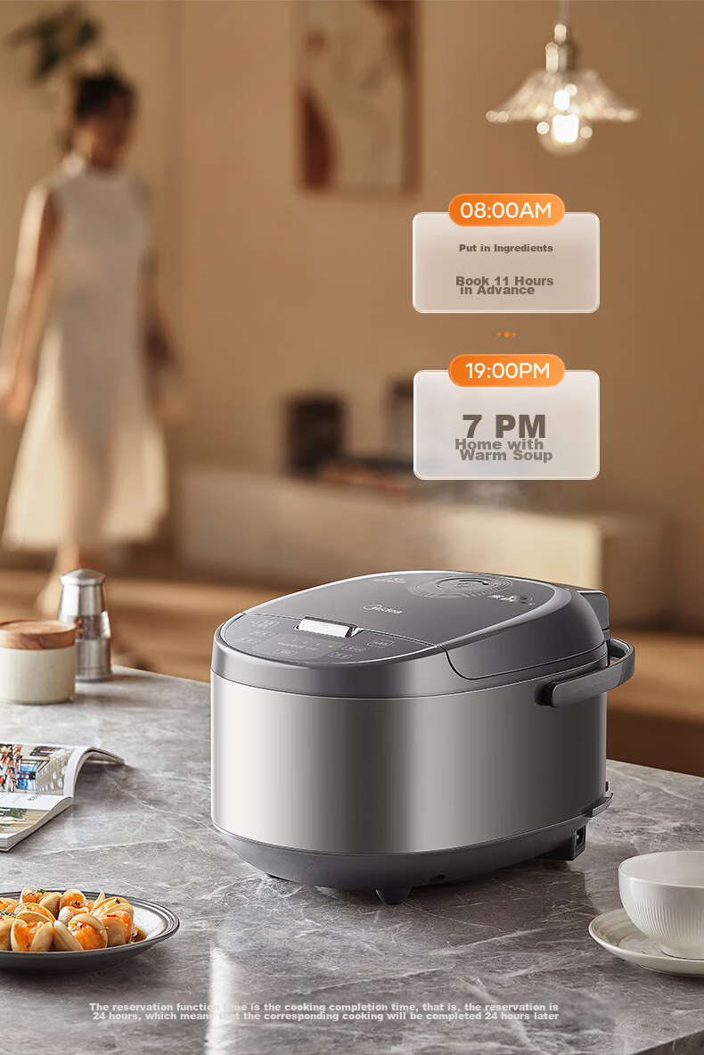 Midea Rice Cooker, 4L Capacity for Home Use, 1.5mm Round Inner Pot, 760W Butterfly-Shaped Intense Heat Plate, Metal Body, Rice Cooker MB-RE478 [ZMD Peace of Mind Series] 14