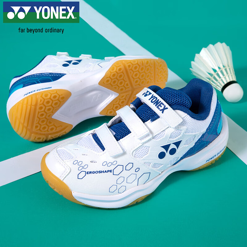 Кроссовки для бадминтона YONEX SHB101JRCR, детские, белые с синим, размер 33