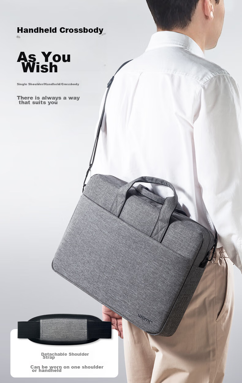 WOMT Inkless Laptop Bag Handheld 15.6/16 Inch Suitable for Apple Huawei Lenovo Legion Xiaomi ASUS Dell Gaming Laptops Large Capacity Shoulder Bag for Men And Wome 7