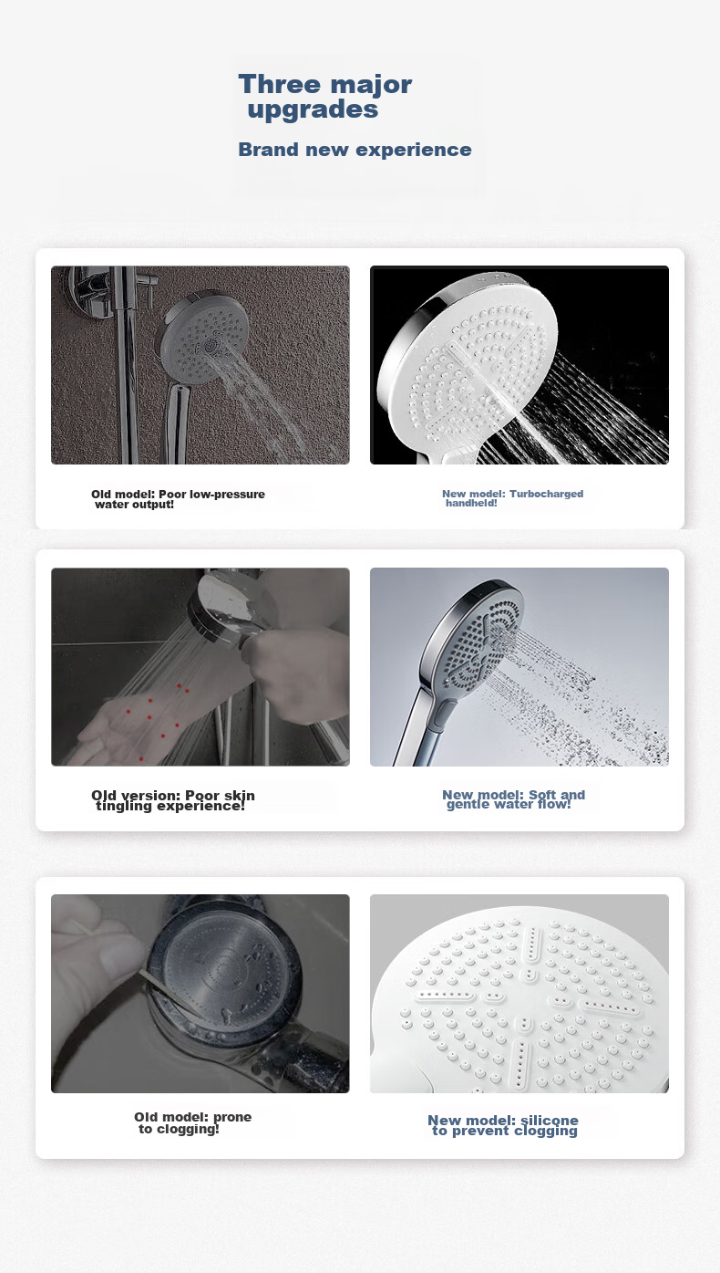 FAENZA Shower Pressure Boosting Handheld Shower Head Set with Two Showerheads And Button Control FE48H201WP-1 3