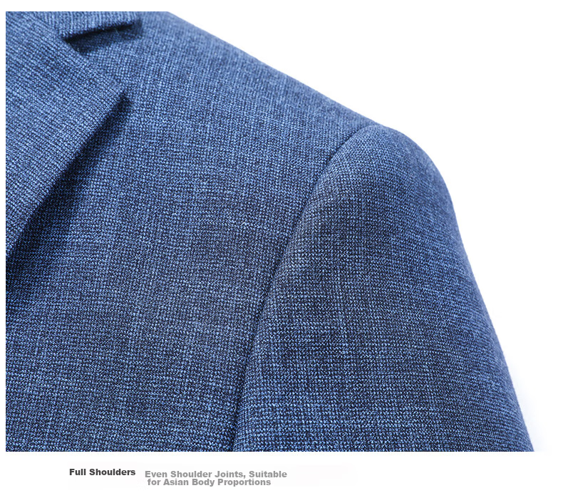 FIRS Men's Suit Jacket, Autumn Business Style, Middle-Aged Elastic Blazer, Casual Men's Single Suit Coat, Formal Work Attire, Wedding Suit, 2036 Blue, Size 185 14