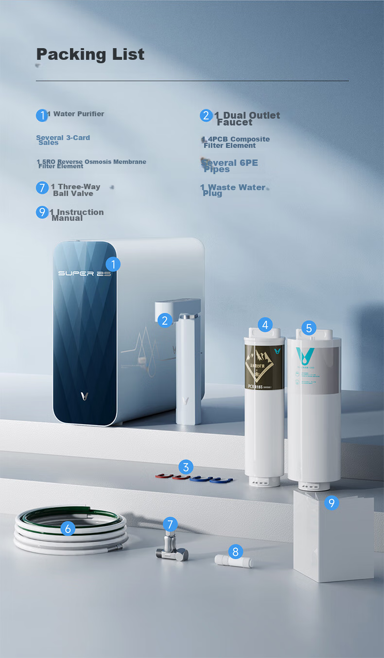 VIOMI Kunlun Mineral Water 1200G, Kunlun 3 2S, Strontium-Rich Mineral Water with Dual Outlets, Direct Drinking for Mothers And Babies, 8-Year Long-Lasting RO Reverse Osmosis Household Under-Sink Water Purifier with No Stale Water 19