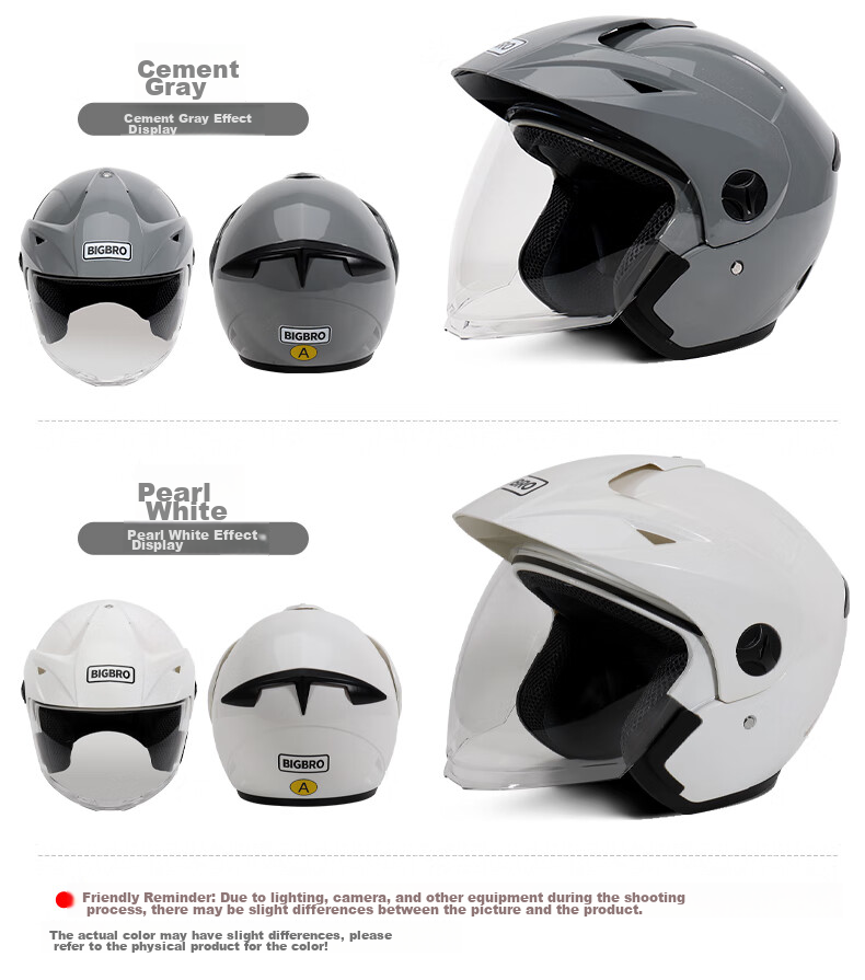 BIGBRO KY188 Pink New National Standard 3C Motorcycle Electric Scooter Helmet for Men And Women, All-Season Universal Warm Sun Protection Electric Bike Safety Visor Helmet 10