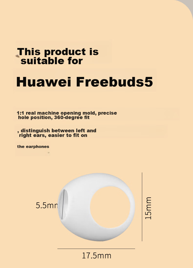 Masentek Earphone Ear Tips Protective Covers Compatible with Huawei FreeBuds 5/6 Bluetooth Earphones, Anti-Slip Silicone Protective Accessories Ultra-Thin Transparent Black 3