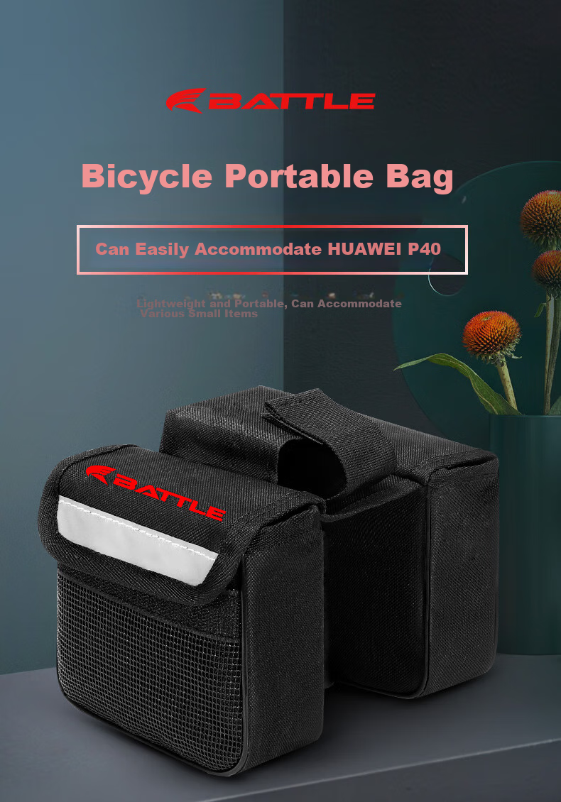 BATTLE Mountain Bike Handlebar Bag, Bicycle Accessory, Universal Handlebar Saddle Bag, Phone Pouch 1