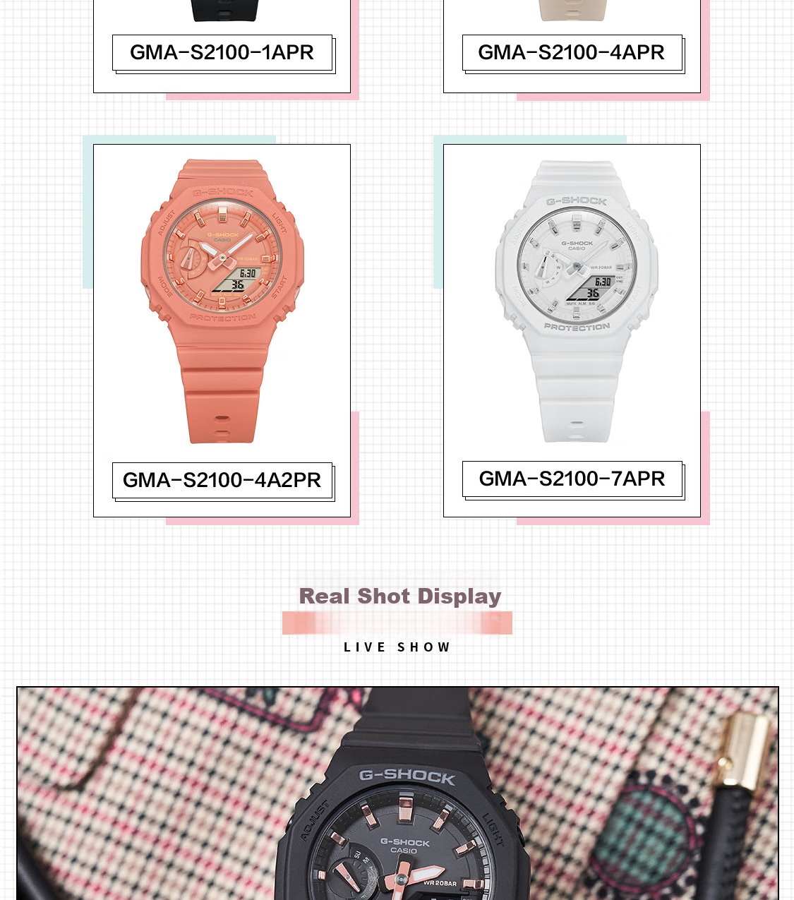 Casio Women's G-SHOCK Sports Watch, Electronic Smart Watch for Students, Japanese And Korean Style, Gift for Girlfriend, GMA-S2100 8