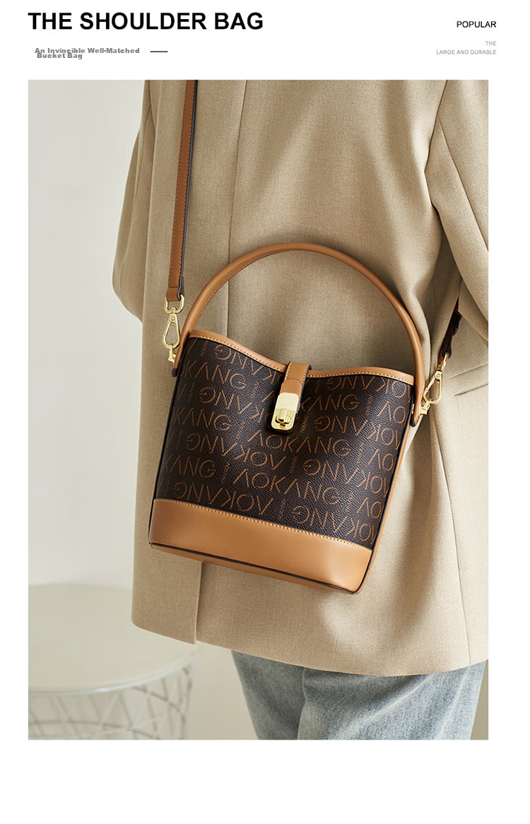 Aokang Women's Handbag, Trendy Ladies Bucket Bag, Luxury Tote Crossbody Shoulder Bag, Birthday Gift, High-End Present for Mom Or Wife 16