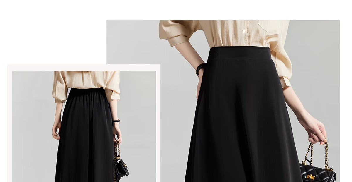 Chushen Spring And Autumn High-Waisted A-Line Skirt for Women, Slimming Professional Office Suit Skirt S143B2013 17