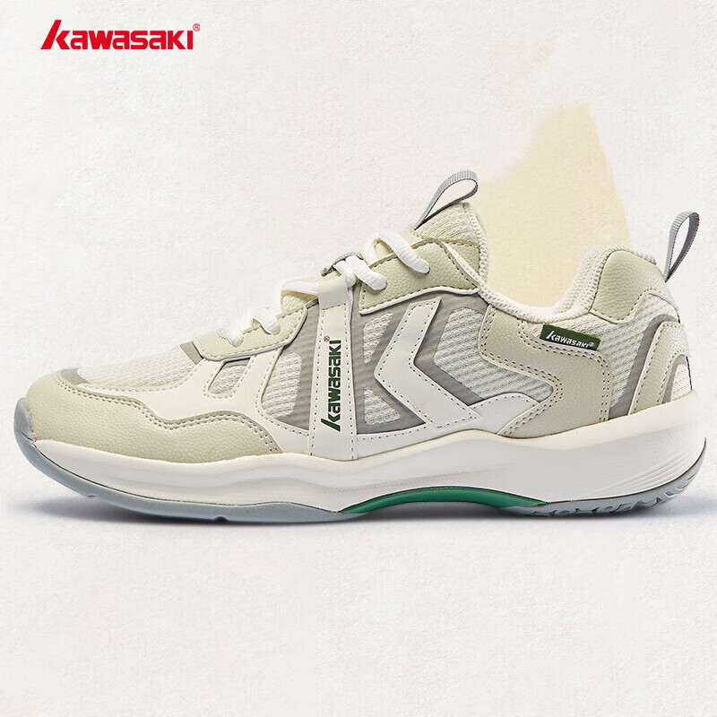 KAWASAKI Badminton Shoes Retro Men's Women's Non-Slip Wear-Resistant Professional Sports Shoes A3308 Chuan Stone Gray 39