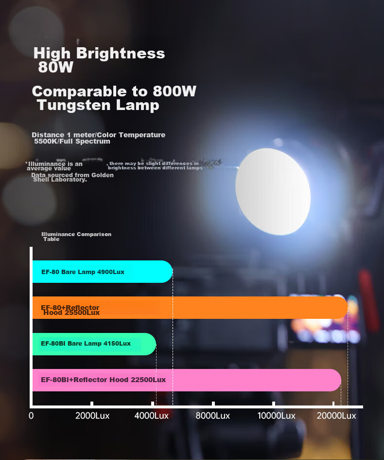JINBEI EF80BI Fill Light, LED Handheld, Indoor And Outdoor Photography, Videography Interview Lighting, Video Live Streaming Light, Portrait Beauty Food Jewelry Photography Light, Outdoor Portable Constant Soft Light 6
