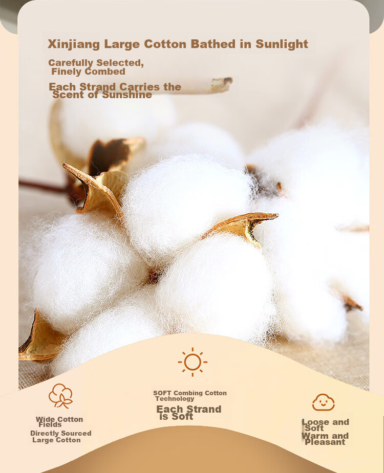 FUANNA 51% Xinjiang Cotton Quilt for Spring And Autumn, Antibacterial Cotton Comforter for Spring And Autumn, Double-Sized Air Conditioning Quilt Core, 4.2 Jin (2.1 Kg), 203*229cm 6