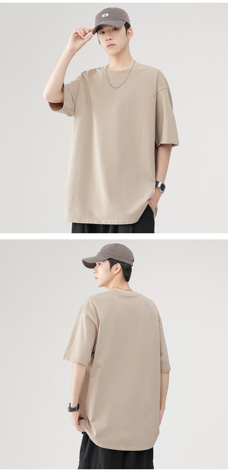 NASA GISS Official Trendy Short-Sleeve T-Shirt, Summer Pure Cotton Solid Color Undershirt, Loose-Fitting Men's Half-Sleeve, White, S 7