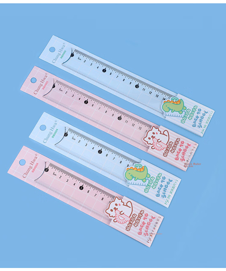 Zhonghua Student Ruler Set (15cm Straight Ruler + 2 Triangular Rulers + Protractor), Transparent Wear-Resistant PS Material, Student Exam Ruler Set for Middle School And College Entrance Exams, Drawing Ruler Set, TC0029 Pink 13