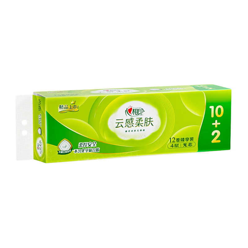 Mind Act Upon Mind Coreless Toilet Paper, Cloud-Soft Feel, 4-Ply, 117g*12 Rolls, Flushable Toilet Paper, Tissue Paper, Single Pack