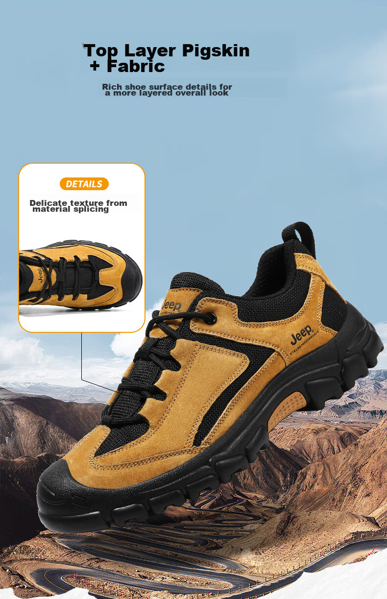 JEEP Hiking Shoes for Men, Outdoor Non-Slip Wear-Resistant Training Shoes, Sports Running Shoes, Men's Off-Road Mountaineering Boots 1260 6