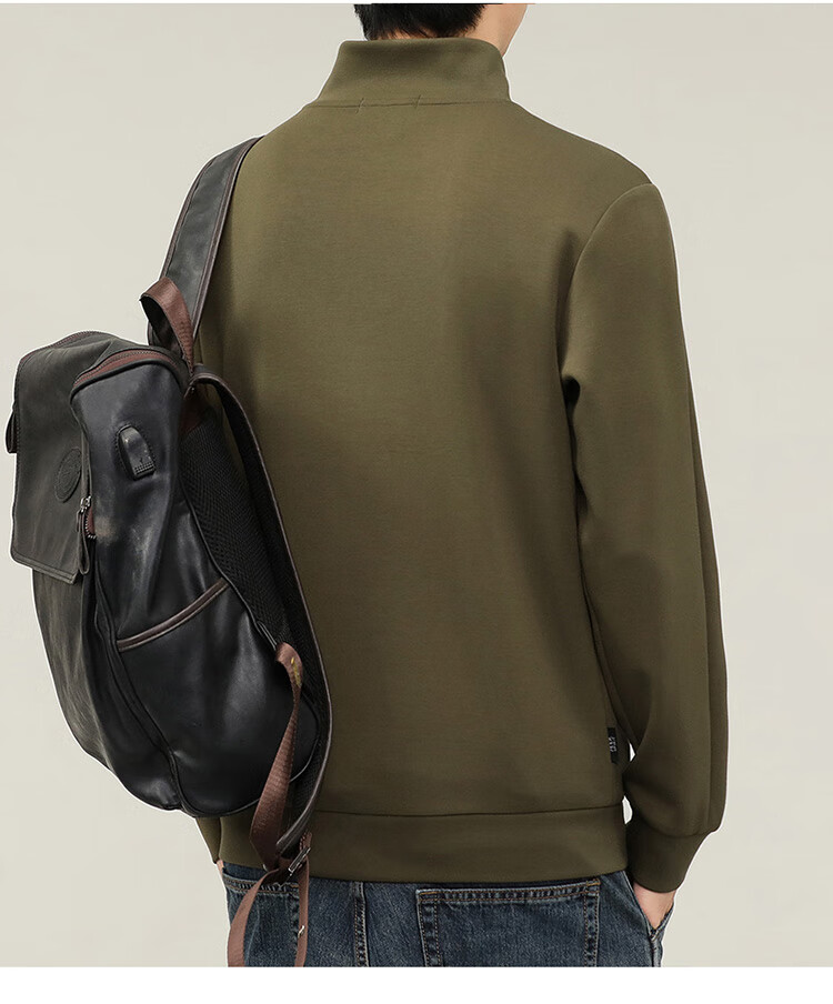 JEEP SPIRIT Men's Sweatshirt, Long-Sleeved T-Shirt for Autumn And Winter, Loose-Fitting Casual Trendy Top for Men's Clothing 6