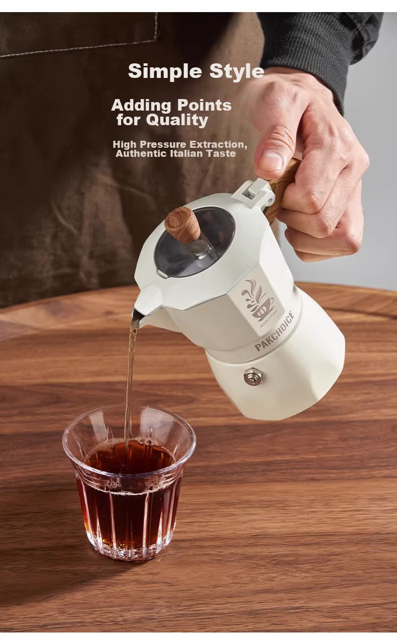 TEOTM Moka Pot with Dual Valves, Home-Use Italian Manual Coffee Maker, Hand Grinder Coffee Brewing Equipment Set 13