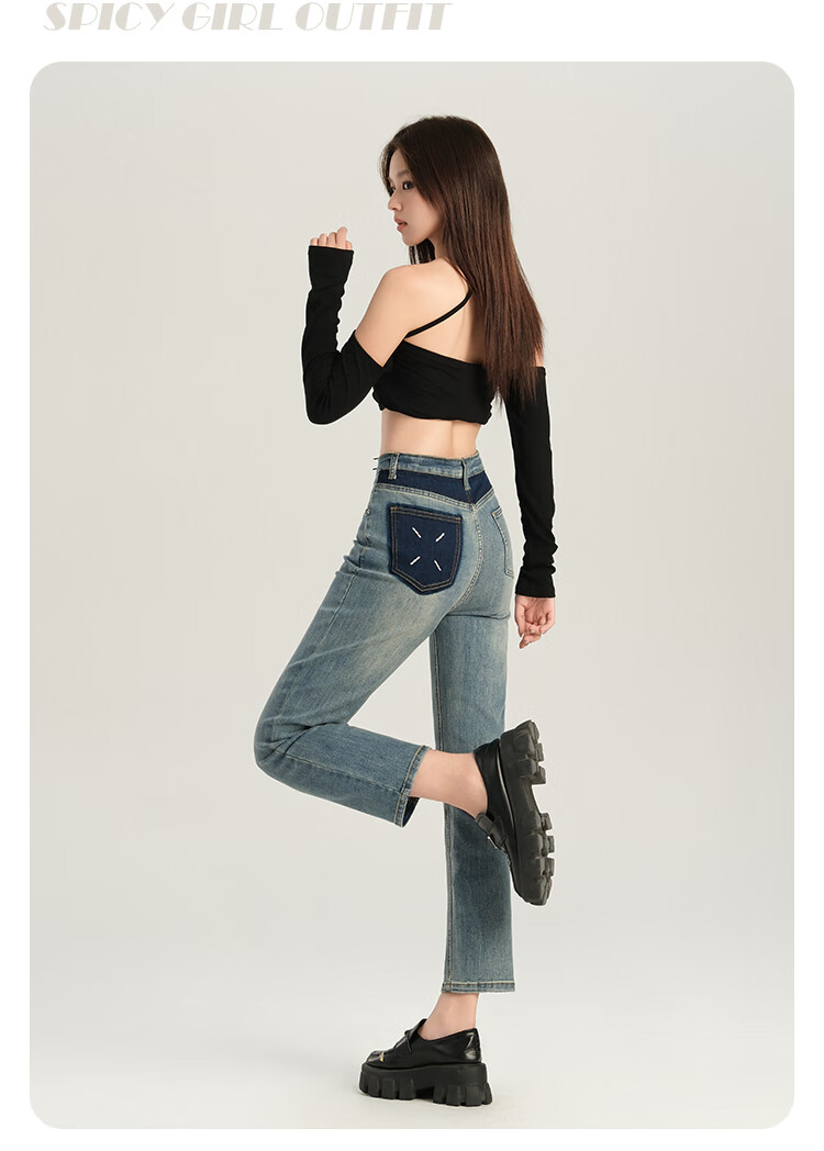 Pierre Cardin Jeans for Women, Autumn Elastic Comfortable High-Waist Fleece-Lined Warm Skinny Pants, Blue-Gray, Size 29 34