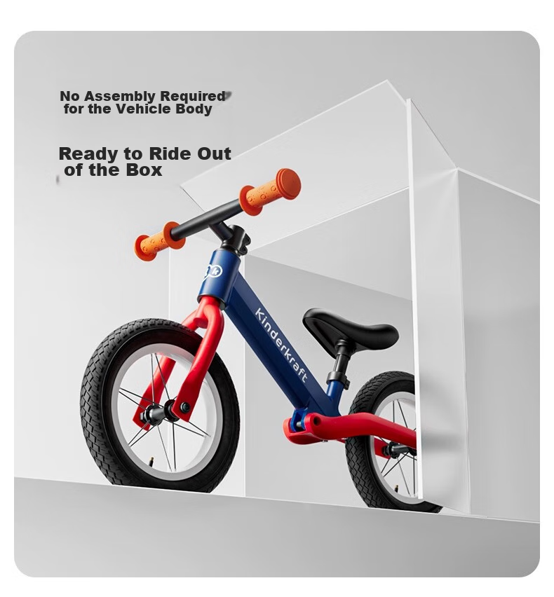 KinderKraft KK Children's Balance Bike for Ages 1-3 No Pedal Balance Bike Bicycle Shock-Absorbing Walker, Upgraded Racing Red 43