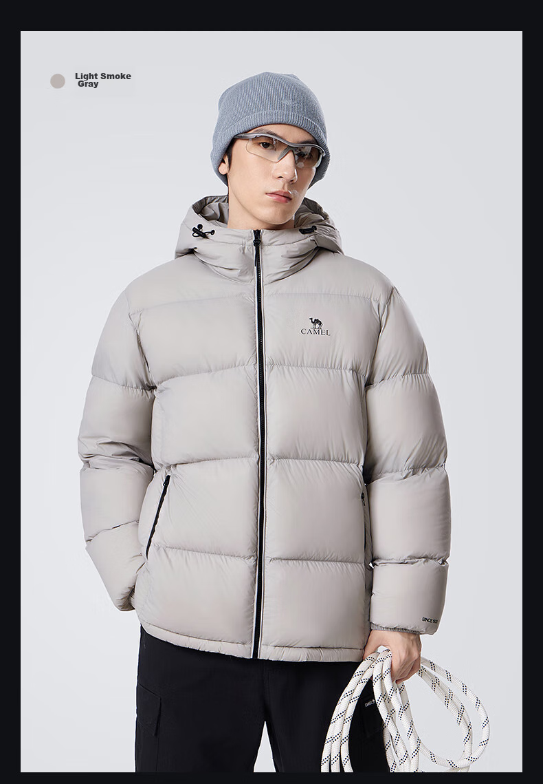 CAMEL Flame Mountain down Jacket for Men And Women, Urban Light Outdoor Thickened Cold-Resistant Puffer Coat Winter Outerwear 31