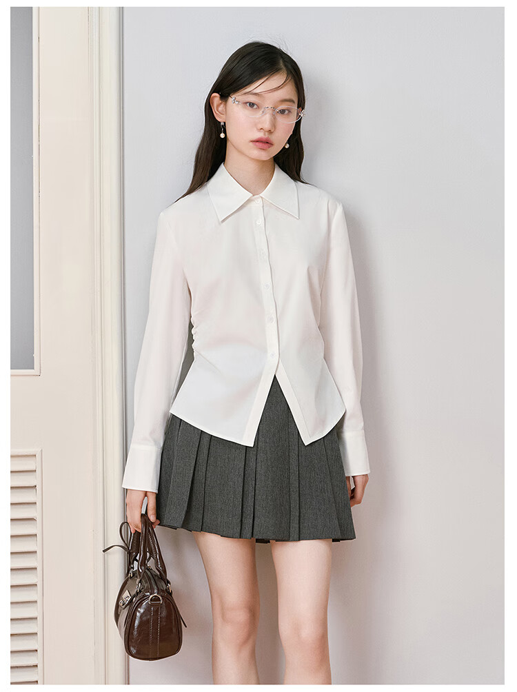 Miss Bird Blue Long Sleeve Office Shirt Women's Slim Fit Breathable Work Blouse 8