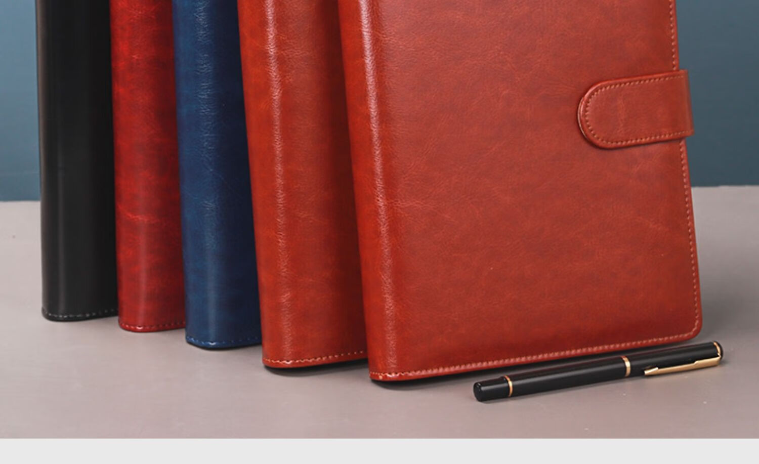 Xuchenwenju Simple Business A5 Navy Blue Loose-Leaf Notebook, 6-Ring High-Quality Leather Cover, Office Supplies, Work Journal, Diary, Detachable, Customizable Logo 18