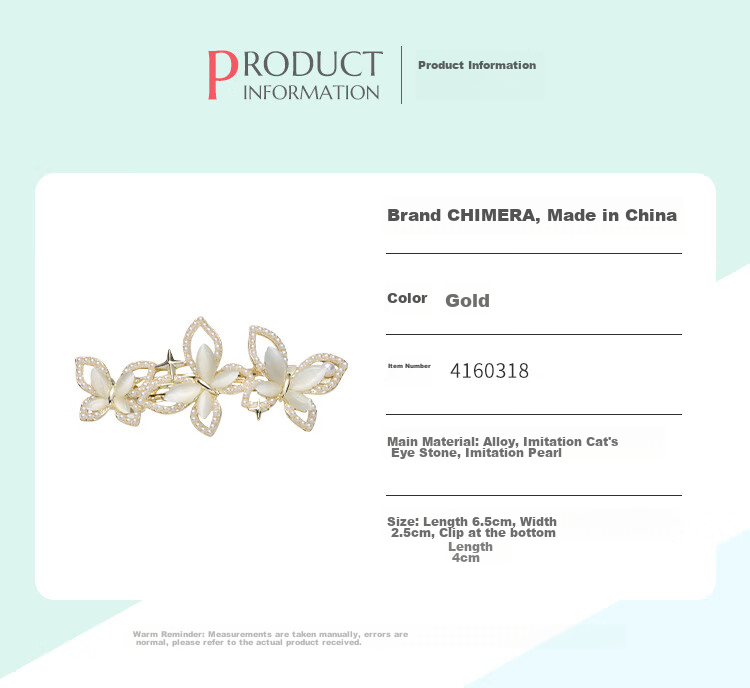 CHIMERA Elegant Hair Clip, Back of Head Half-Up Butterfly Bun Clip for Women, Side Clip Hair Accessory, Mid-Autumn Festival Gift 14