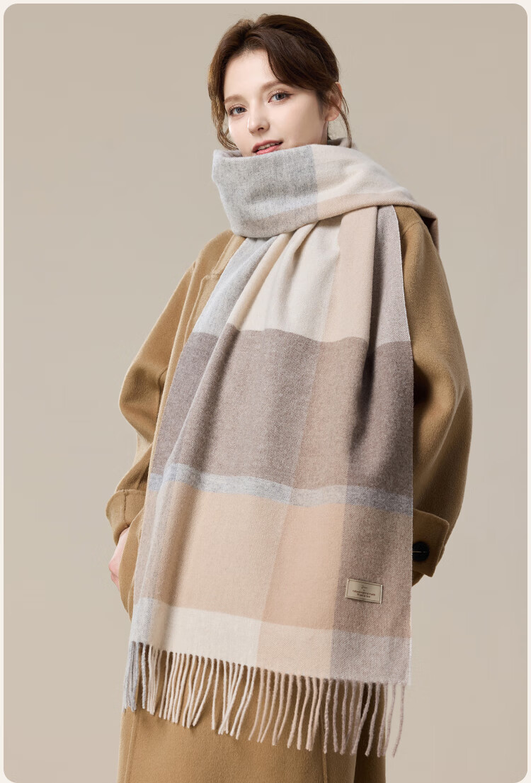 JIUMU Pure Wool Scarf for Women, Autumn And Winter Neck Warmer, Outer Wrap, Warm Shawl, Gift for Women, Mid-Autumn Festival Birthday Present, Gift Box Set 11