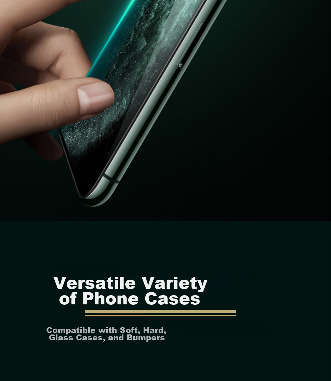ESCASE IPhone 11 Pro Max/XS Max Tempered Glass Screen Protector with Anti-Dust Mesh, HD Full Coverage Glass Front Film for IPhone 11 Pro Max/XS Max 23
